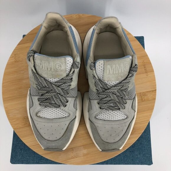 MM6 Maison Margiela Classic Chunky Platform Suede Sneakers Grey Blue Multi 5.5 - Picture 9 of 16